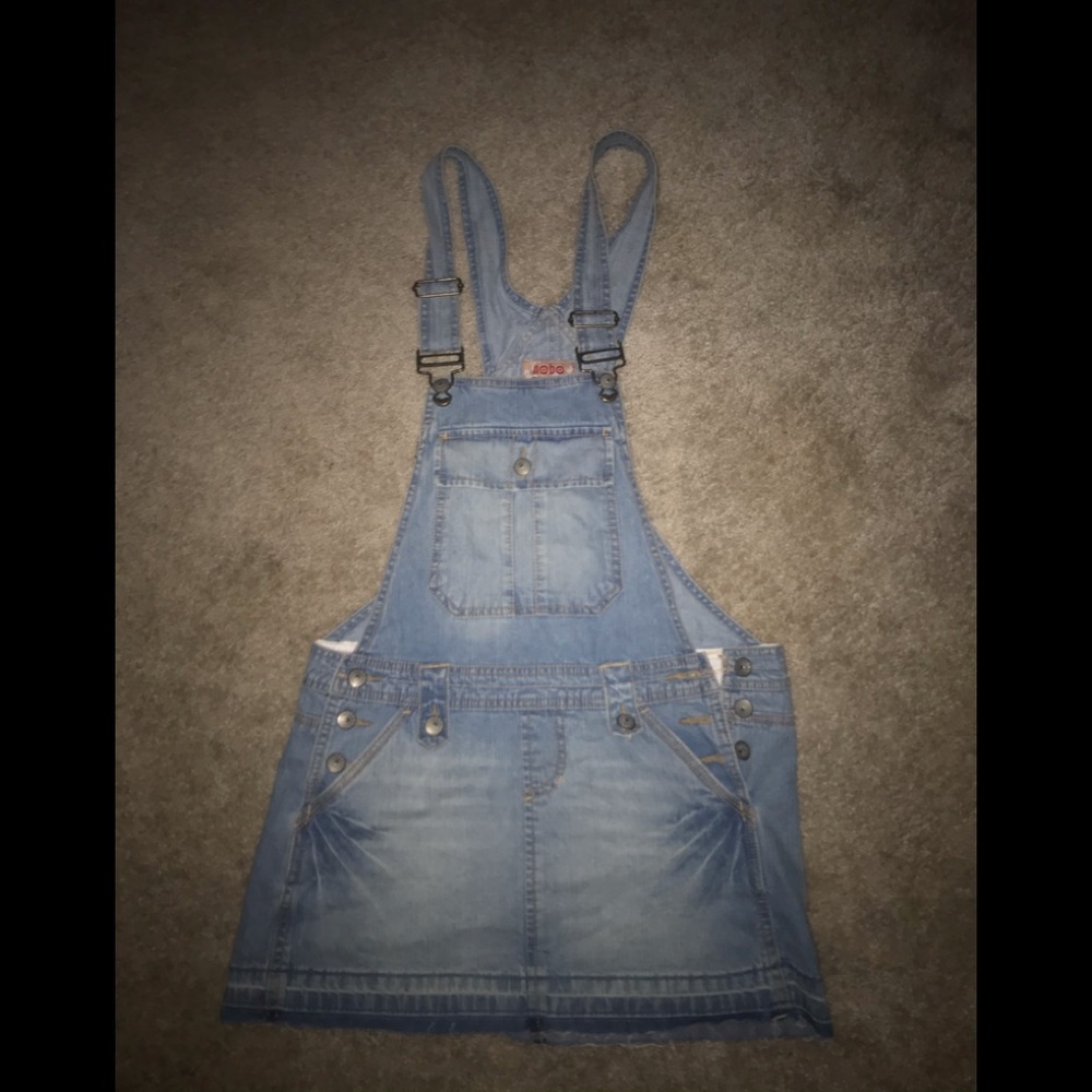 Denim dress overalls